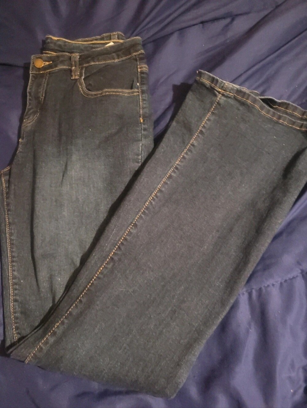 SHEIN Women's Dark Indigo Flare Jeans